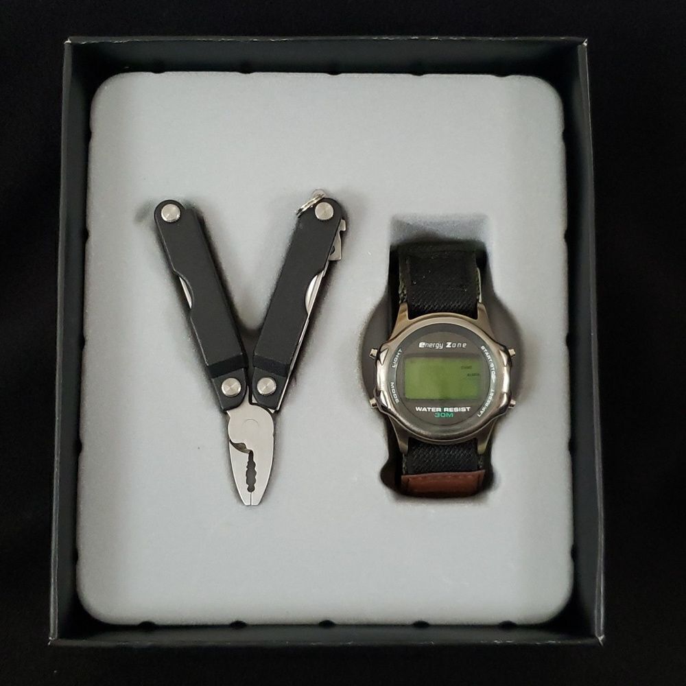 New Boxed Gift Set - Energy Zone Chronograph Watch and 9 Function Pocket Tool